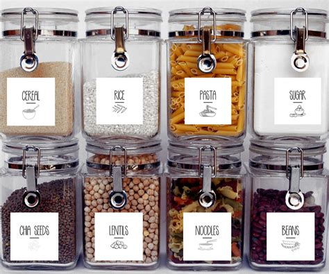 Custom Modern Pantry Labels Template Modern Minimalist Spice Jar Label