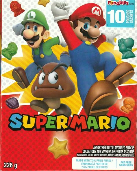 Super Mario Funables Assorted Fruit Flavored Character Snacks 10 Packets Per Box Other Snacks