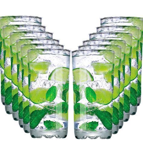 Jogo Copos Água Suco Mirage Long Drink Vidro 300ml 12 Pcs