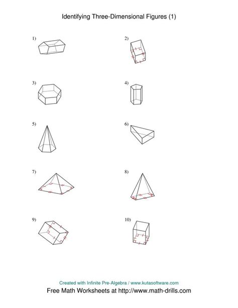 Properties Of Prisms And Pyramids Worksheets