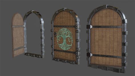 Fantasy Viking Door Game Ready Model Pbr 3d Render Renderhub Gallery