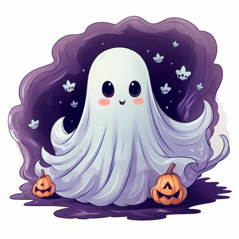 Premium Ai Image Spooky Delight Adorable Ghost Halloween Sublimation