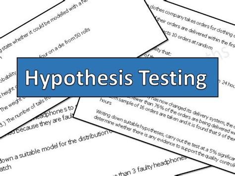 A Level Maths Statistics Hypothesis Testing Teaching Resources