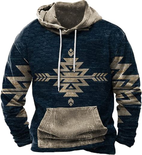 Tribal Aztec Hoodies For Men Oversized Vintage Ethnic