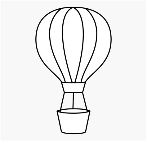 Hot Air Balloon Black And White Clipart Printable Hot Air Balloon