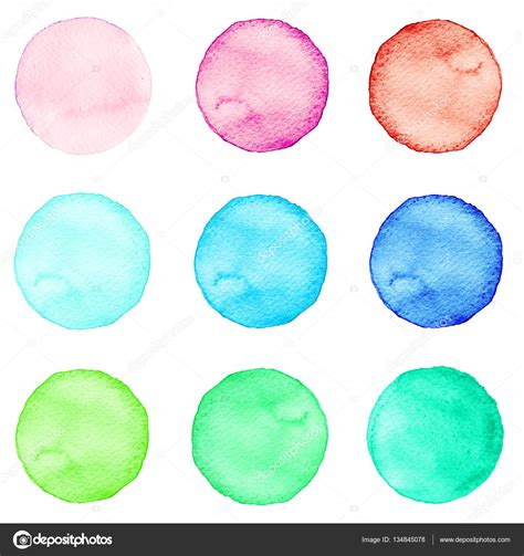 Set Of Watercolor Circles Pastel Colors Illustration For Artistic