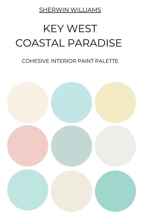 Sherwin Williams Key West Tropical Paradise Paint Palette Coastal Paint Palette Pastels Paint