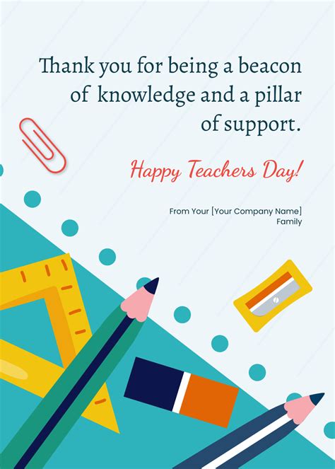 Free Teachers Day Appreciation Card Template - Edit Online & Download | Template.net