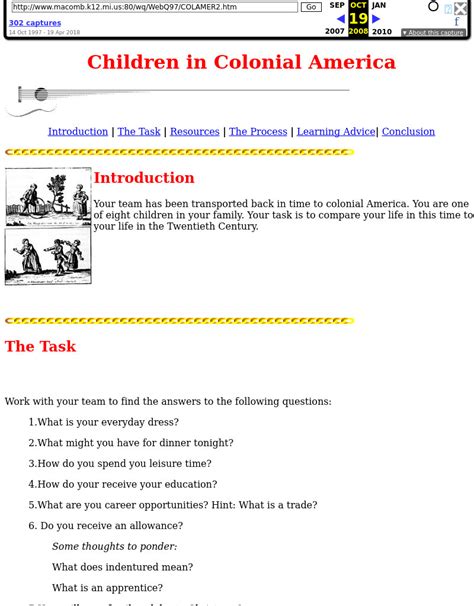 Colonial America Lesson Plans