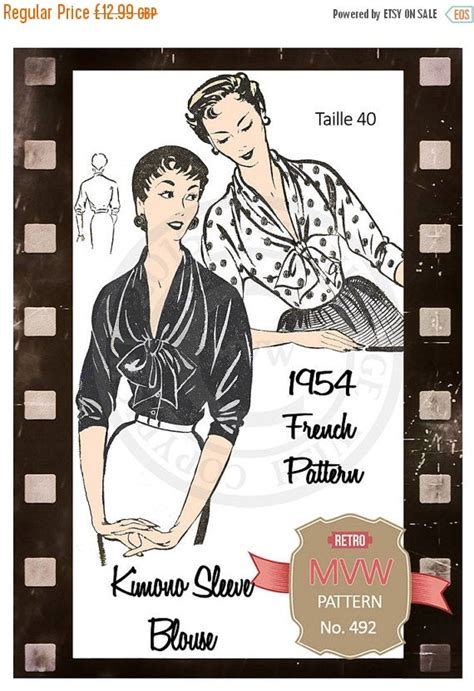 ON SALE 1950s Pussy Bow Blouse French Sewing By MyVintageWish