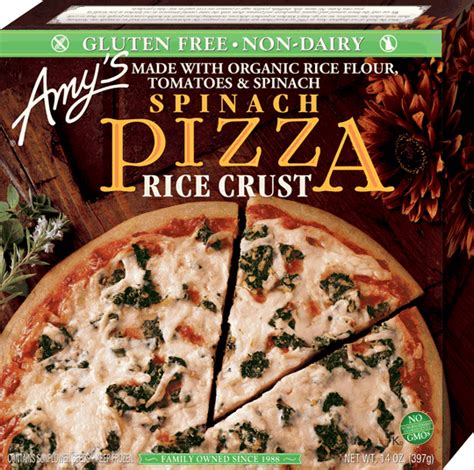 Amys Kitchen Natural And Organic Foods Rice Crust Spinach Pizza