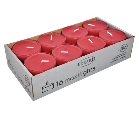 16 Maxilights 10h Acryl Rot Teelicht Kaufland De