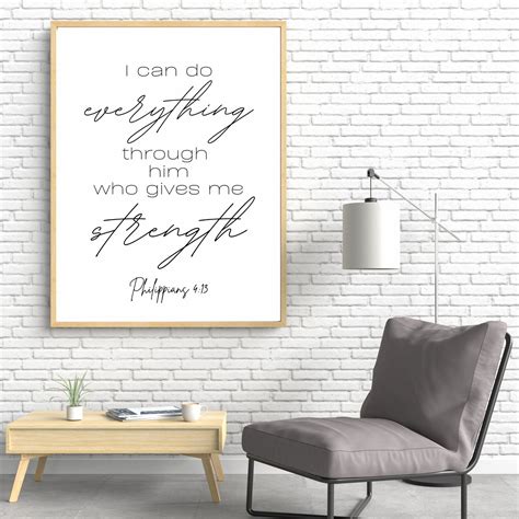 Printable Minimalist Bible Verse Quote Wall Art I Can Do - Etsy