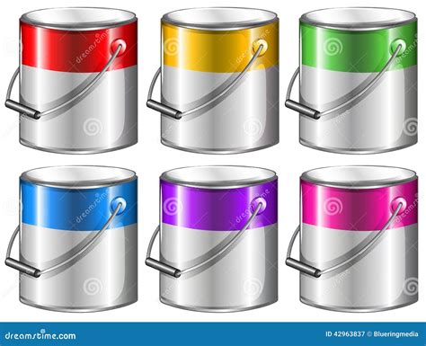 Containers with paint stock vector. Illustration of paint - 42963837