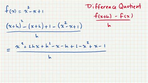 Difference Quotient With A Polynomial Youtube