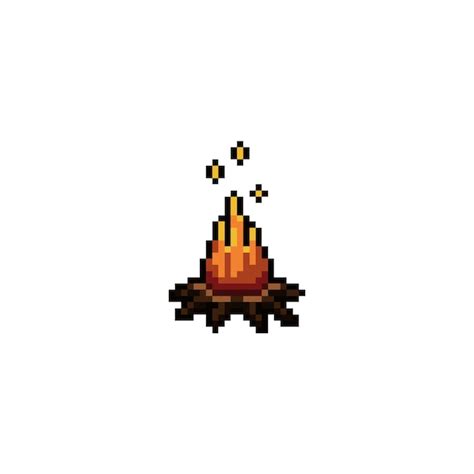 Premium Vector Camp Fire Pixel Art