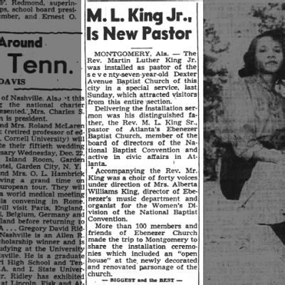 Martin Luther King Jr Becomes Pastor Of Dexter Avenue Baptist Church