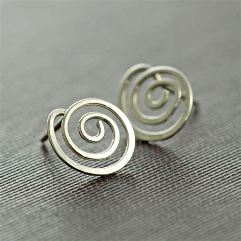 Swirl Post Earrings Sterling Silver Modern Stud Earrings Etsy