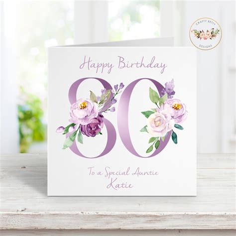 Happy 80th Birthday Card Personalised Card Personalised Etsy Uk