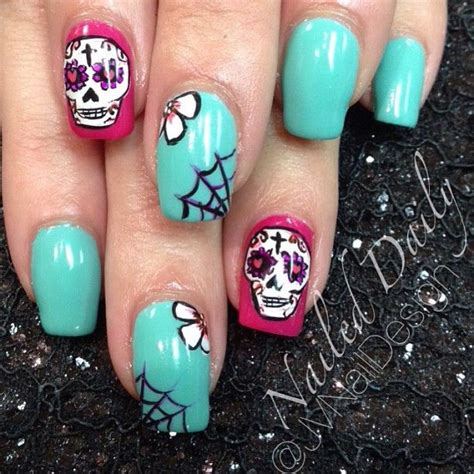 Jessica Vero Nail Design On Instagram Sugar Skull Nail Art Nails