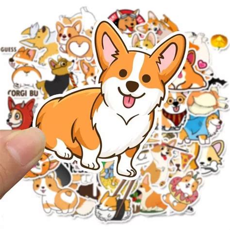 Waterproof Sticker Corgi Sticker Cute Corgi Sticker Cute Etsy