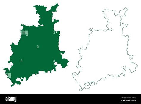 Surendranagar district (Gujarat State, Republic of India) map vector ...