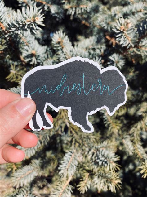 Midwestern Bison Waterproof Sticker Etsy