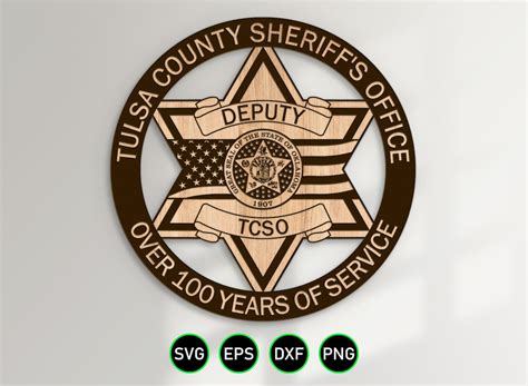 Tulsa Oklahoma Sheriff Badge SVG, County Sheriff's Office Deputy Star ...