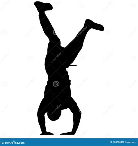 Silhouettes Breakdancer On A White Background. Vector Illustration