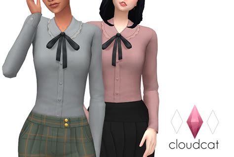 Rosebud Button Up Cloudcat In Sims Clothing Sims Clothes