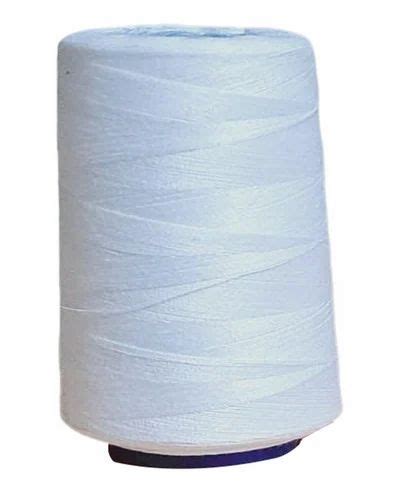 Plain White Spun Polyester Thread For Textile Industry Packaging Type