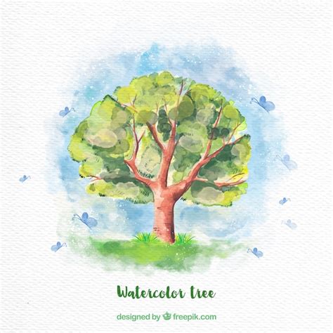 Free Vector | Watercolor tree background