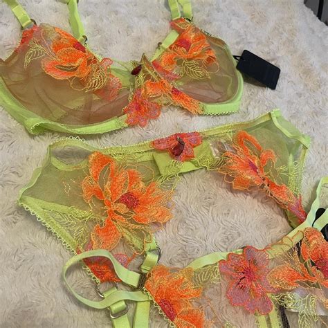 Honey Birdette Neon Hot Christine Lingerie Set New Depop