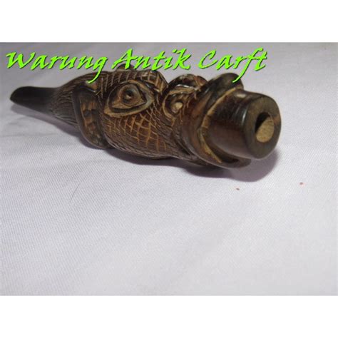 Jual Pipa Rokok KAYU STIGI WULUNG HITAM Model Ukir Ikan Etnik 01 Oleh