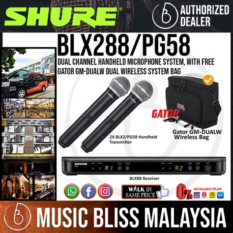 Shure Blx Pg Dual Channel Wireless Handheld Microphone System