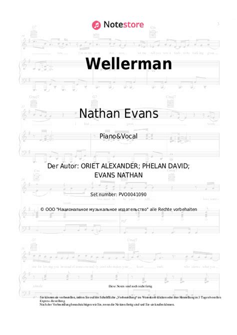 Wellerman Santiano Nathan Evans Noten Gesang Pdf Klavier Note Store