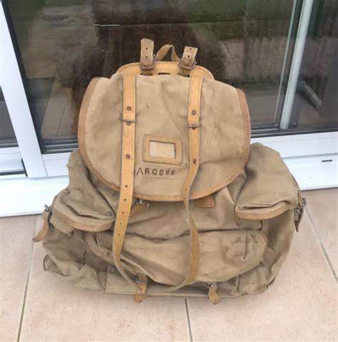 GRAND SAC A DOS LAFUMA SCOUT MONTAGNE EN TOILE VINTAGE CHASSEUR ALPIN