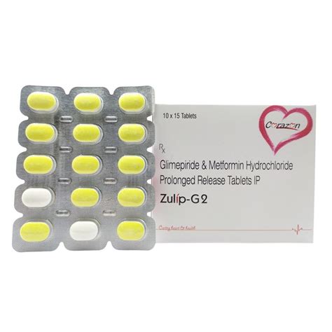 Zulip G2 Glimepiride And Metformin Hydrochloride Tablets 10 X 10