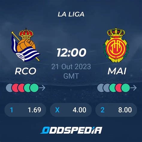 Real Sociedad x RC Maiorca Placar ao vivo Palpites Estatísticas Odds