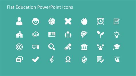 Flat Education PowerPoint Icons - SlideModel