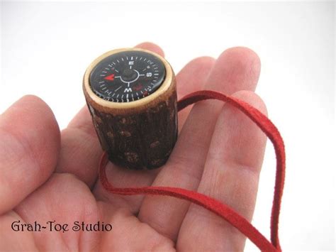 Compass In Wood For Walking Stick Or Pocket Scouts Hiking Camping Survival Camping Survival