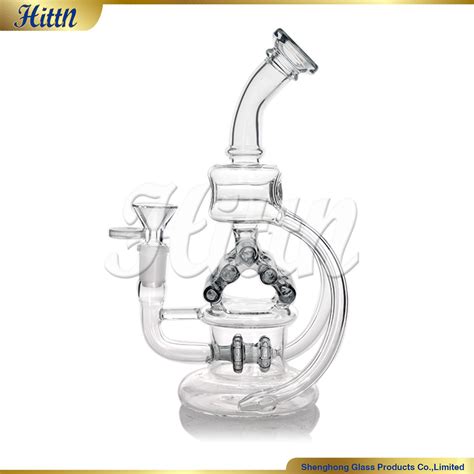 Cheap Price Wholesale 8 5 Inches Bent Neck Percolator DAB Rig Recycler