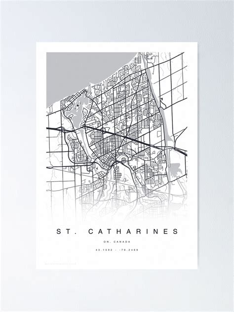 "St. Catharines, Ontario, Canada Map Poster" Poster by TheZenSprout ...