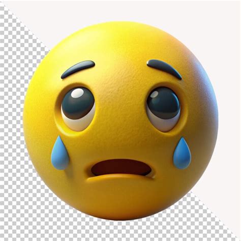 Emoji De Rosto Triste Em Fundo Transparente Psd Premium