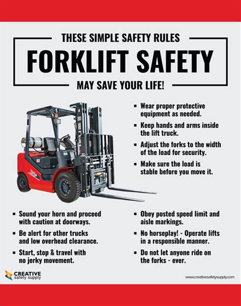 Simple Safety Rules Forklift Safety Poster