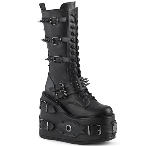 Swing Spiked Platform Boot For Women Mid Calf Gothic Boots