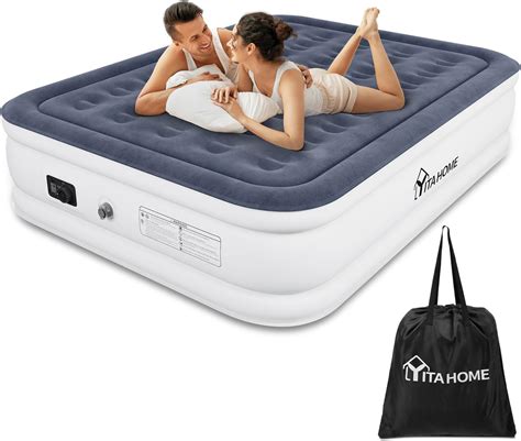 IDOO Double Size Air Bed Inflatable Bed With Built In Pump 3 Mins