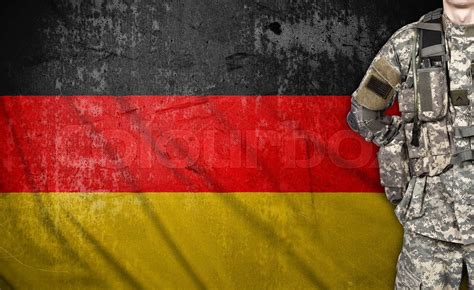 Soldier And Germany Flag Stock Image Colourbox