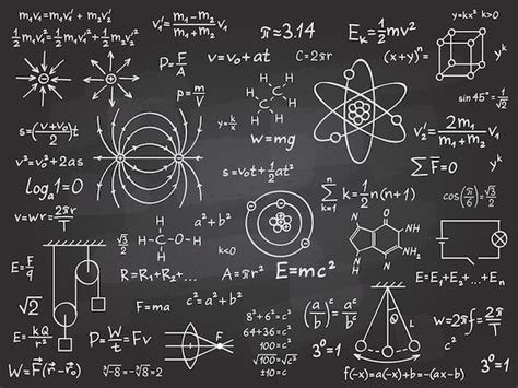 Fórmulas Científicas Cálculo De Matemáticas Y Física En La Pizarra De Clase álgebra Y Ciencia