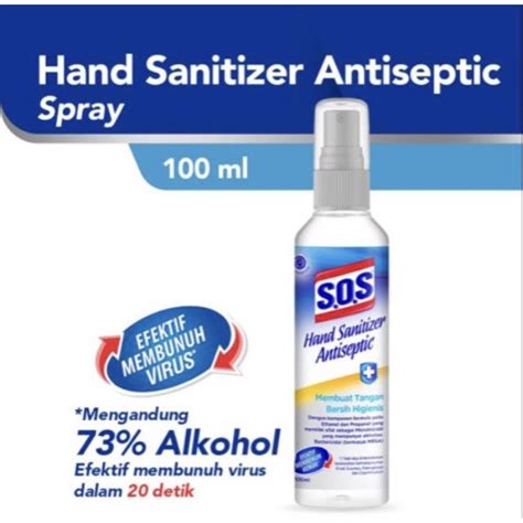 Jual Sos Hand Sanitizer Antiseptic Botol Spray 100 Ml Cair 100 Ori